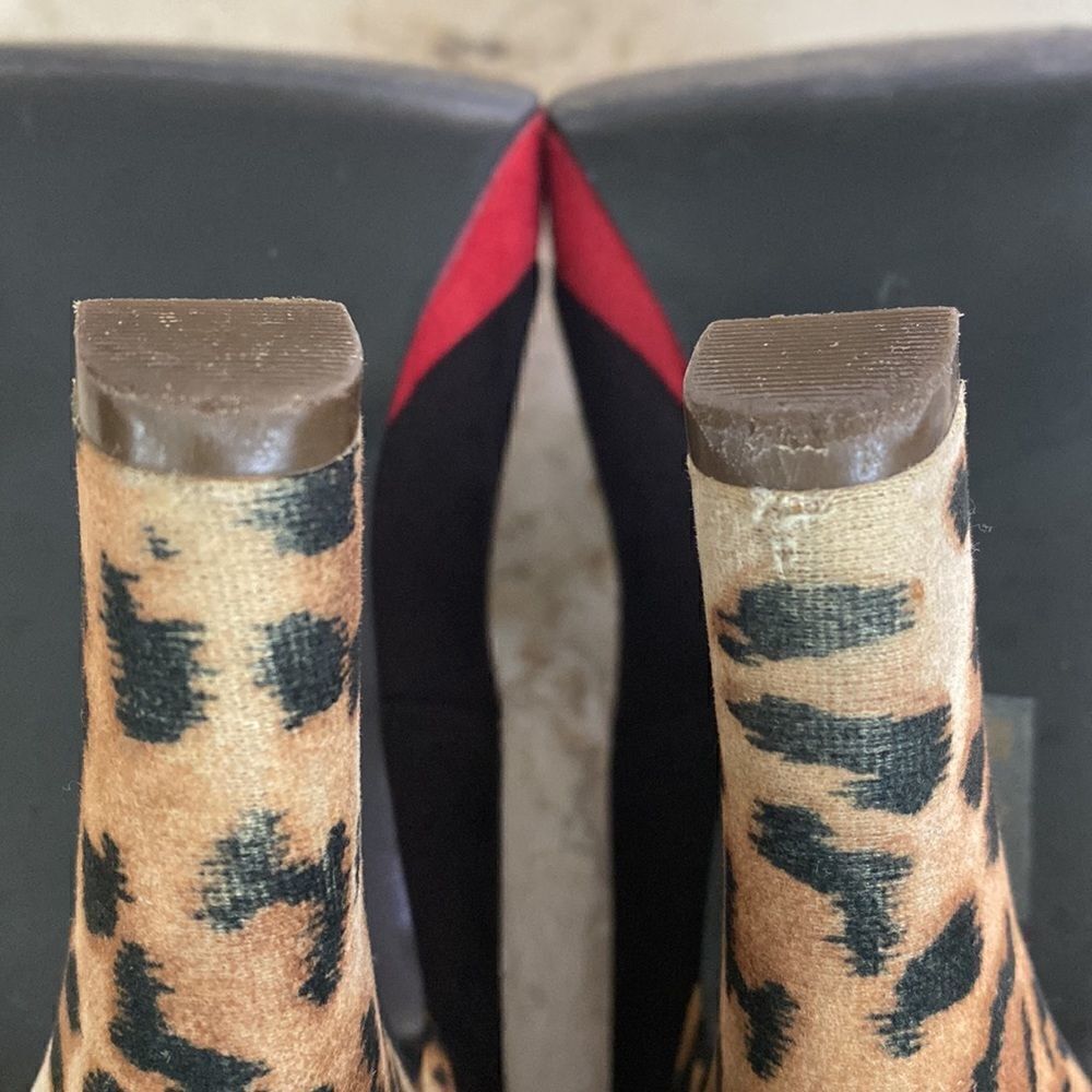 Call It Spring Platform Heels Red Black & Leopard Print - Picture 11 of 15